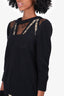 Agnona Black Cashmere Lace Paneling Sweater Size 40