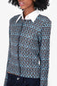 Diane von Furstenberg Blue/Brown Wool Pattern Cardigan Size XS