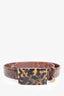 Blumarine Brown Snake Belt With Tortoiseshell Buckle Size 40