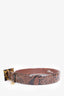 Blumarine Brown Snake Belt With Tortoiseshell Buckle Size 40