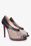 Christian Louboutin Black Leather Mesh Pumps Size 38