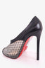 Christian Louboutin Black Leather Mesh Pumps Size 38