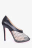 Christian Louboutin Black Leather Mesh Pumps Size 38