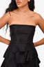 Miu Miu Black Silk Tiered Strapless Dress Size 38