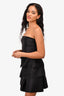 Miu Miu Black Silk Tiered Strapless Dress Size 38