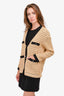 Maje Yellow Tweed Cardigan with Black Trim Size 36