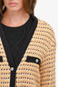 Maje Yellow Tweed Cardigan with Black Trim Size 36