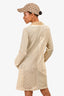 DROMe Cream Laser Cut Leather Button-Down Coat Size XS