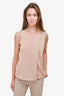 Theory Pink Wool/Silk Drape Detailed Top Size M