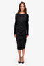 Sportmax Black Polka Dot Midi Dress Size 10 US