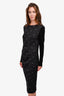 Sportmax Black Polka Dot Midi Dress Size 10 US