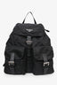 Prada Black Nylon Backpack with Leather Trim