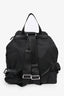 Prada Black Nylon Backpack with Leather Trim