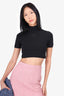 Alexander Wang Black Crop Mock Neck Top Size S