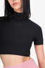 Alexander Wang Black Crop Mock Neck Top Size S