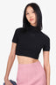 Alexander Wang Black Crop Mock Neck Top Size S