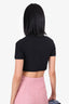 Alexander Wang Black Crop Mock Neck Top Size S