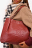 Pre-Loved Chanel™ 2012 Burgundy Caviar Leather CC Timeless Pleated Tote