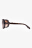 Pre-Loved Chanel™ Dark Brown Tortoiseshell Bow Side Sunglasses (Narrow Fit)