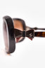 Pre-Loved Chanel™ Dark Brown Tortoiseshell Bow Side Sunglasses (Narrow Fit)