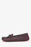 Bottega Veneta Purple Intrecciato Suede Driving Loafers Size 37