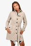 Burberry London Taupe Quilted Trench Coat with Belt Size 8 US