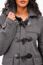 Burberry Brit Grey Wool Toggle Peacoat Size S Mens