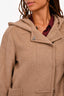 Weekend Max Mara Beige Virgin Wool 3/4 Sleeve Peacoat Size 8 US