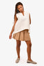 Burberry London Beige Pleated Mini Skirt Size 14Y Kids