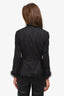 Simone Rocha Black Feather Trim Double Breasted Jacket Size 8 UK