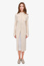 Jil Sander Cream Knitted Long Sweater Dress with Slip Size 36