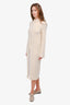 Jil Sander Cream Knitted Long Sweater Dress with Slip Size 36