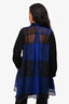 Sacai Black/Blue Knit Plaid Detail Collared Dress Size 2