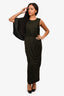 Fendi Olive Green Jersey One Shoulder Gown Size 44