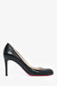 Christian Louboutin Black Leather Round Toe Pumps Size 38