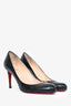 Christian Louboutin Black Leather Round Toe Pumps Size 38