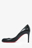 Christian Louboutin Black Leather Round Toe Pumps Size 38