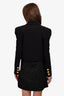 Balmain Black Crepe Cropped 'Spencer' Blazer with Gold Buttons Size 34