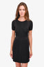 Maje Black Cableknit/Neoprene Dress Size 3