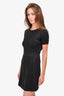 Maje Black Cableknit/Neoprene Dress Size 3