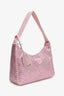 Prada Pink Satin Crystal Embellished Re-Edition 2000 Shoulder Bag