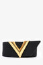 Louis Vuitton Black Fabric/Gold 'V' Belt