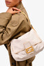 Fendi White Denim/Yellow Python Top Stitched Mamma Baguette Bag