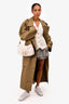 Fendi White Denim/Yellow Python Top Stitched Mamma Baguette Bag