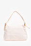 Fendi White Denim/Yellow Python Top Stitched Mamma Baguette Bag