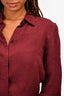 Victoria Beckham Maroon Long Sleeve Button Down Top Est. Size M