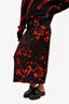 Dries Van Noten Red/Black Patterned Midi Skirt Size M