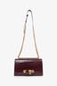 Alexander McQueen Burgundy Croc Embossed Leather Jewelled Chain Bag