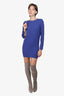 Balenciaga Purple Silk Long Sleeve Dress 36