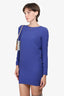 Balenciaga Purple Silk Long Sleeve Dress 36